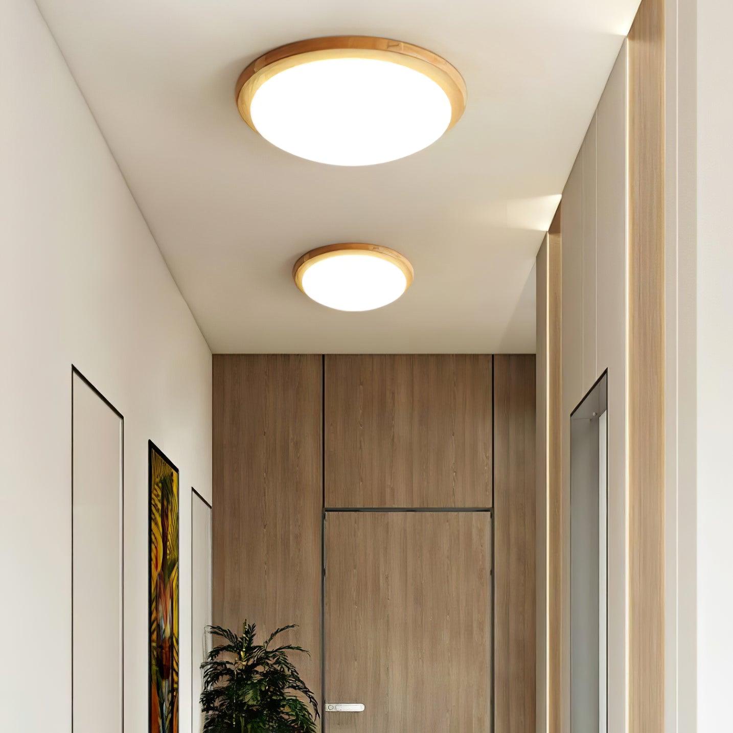 Myshae Modern Minimalist Drum Wood Ceiling Lamp-Neutral Decor