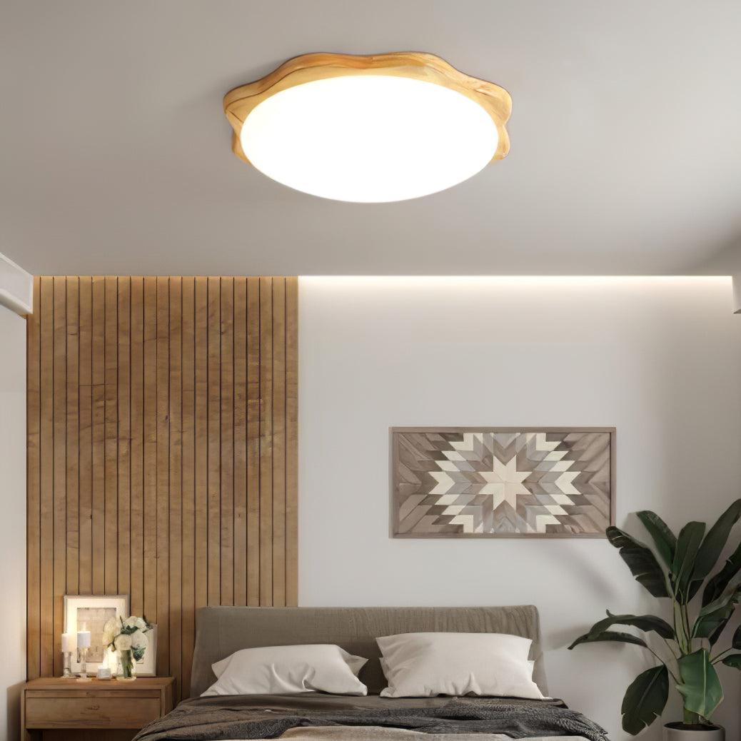 Myshae Modern Minimalist Drum Wood Ceiling Lamp-Neutral Decor