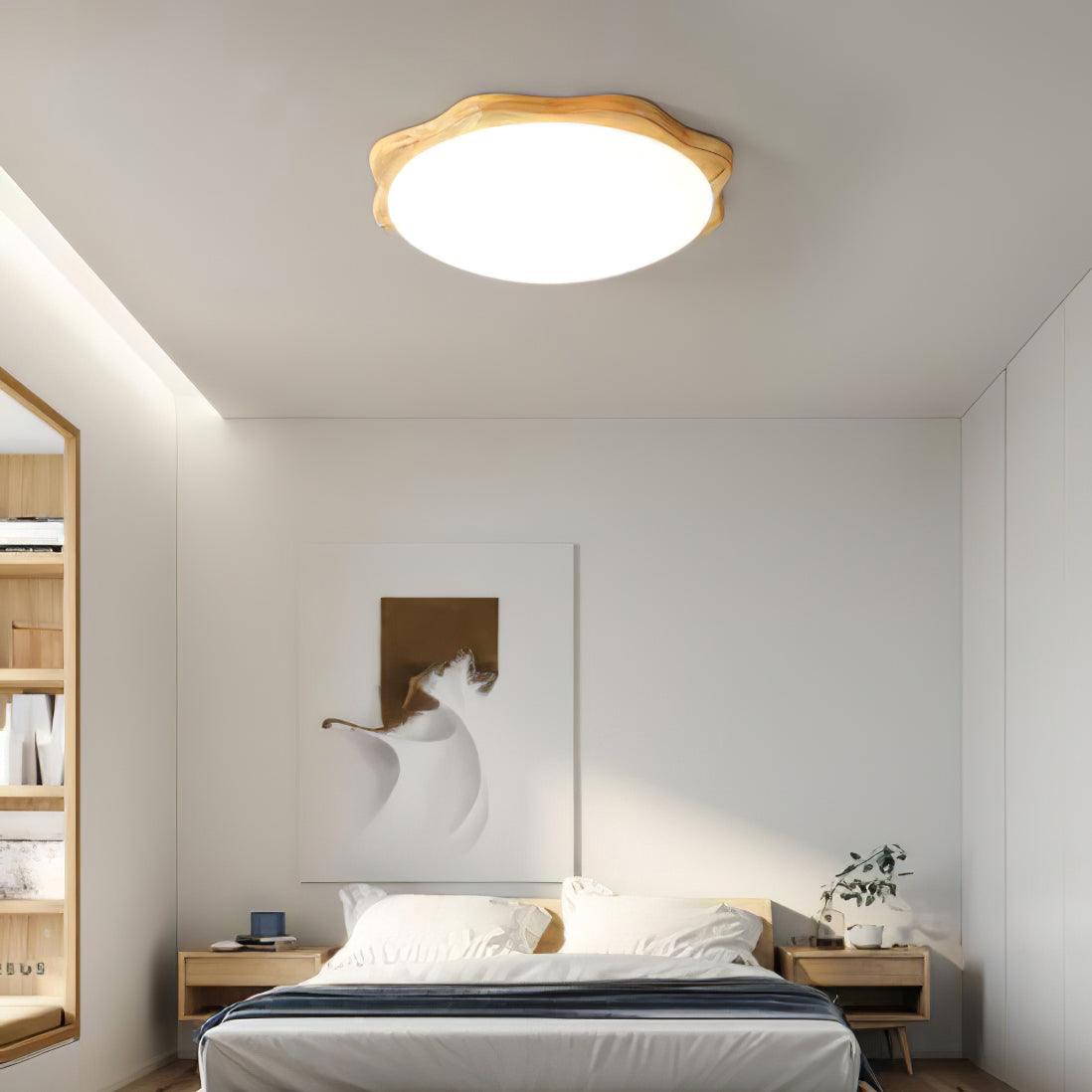 Myshae Modern Minimalist Drum Wood Ceiling Lamp-Neutral Decor