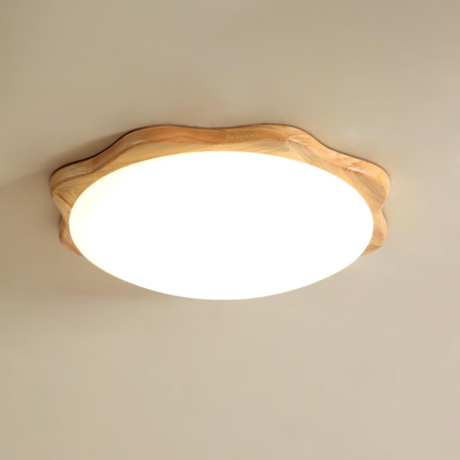 Myshae Modern Minimalist Drum Wood Ceiling Lamp-Neutral Decor