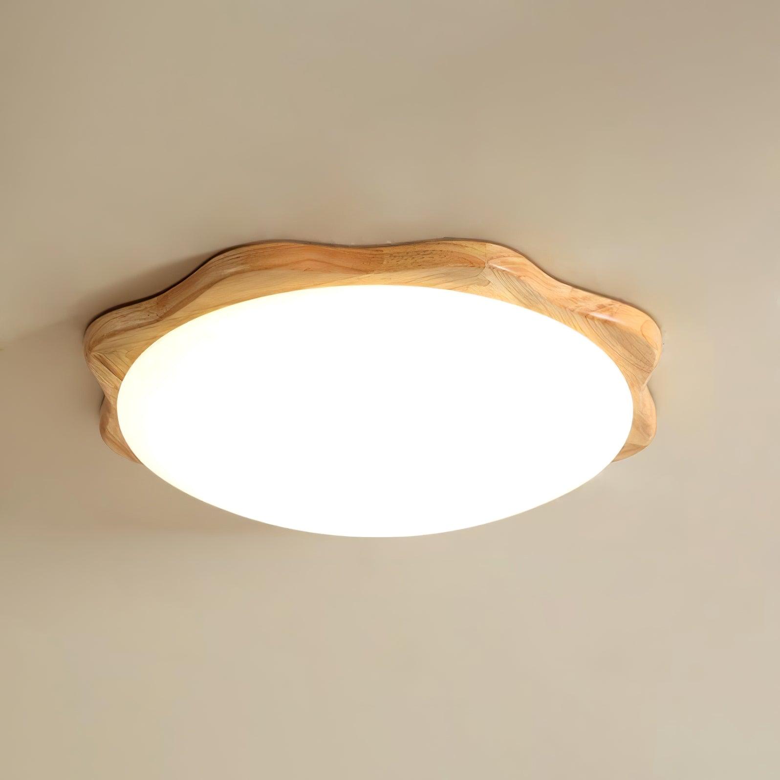 Myshae Modern Minimalist Drum Wood Ceiling Lamp-Neutral Decor