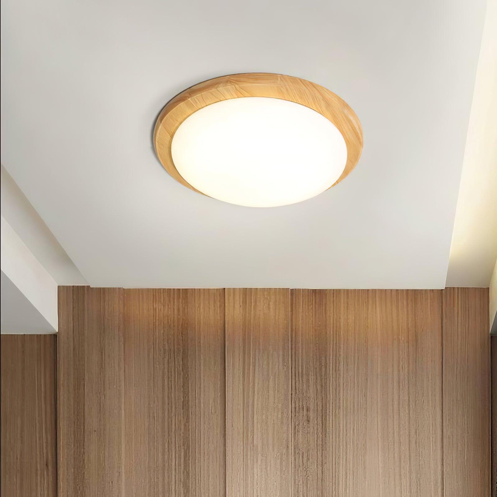 Myshae Modern Minimalist Drum Wood Ceiling Lamp-Neutral Decor