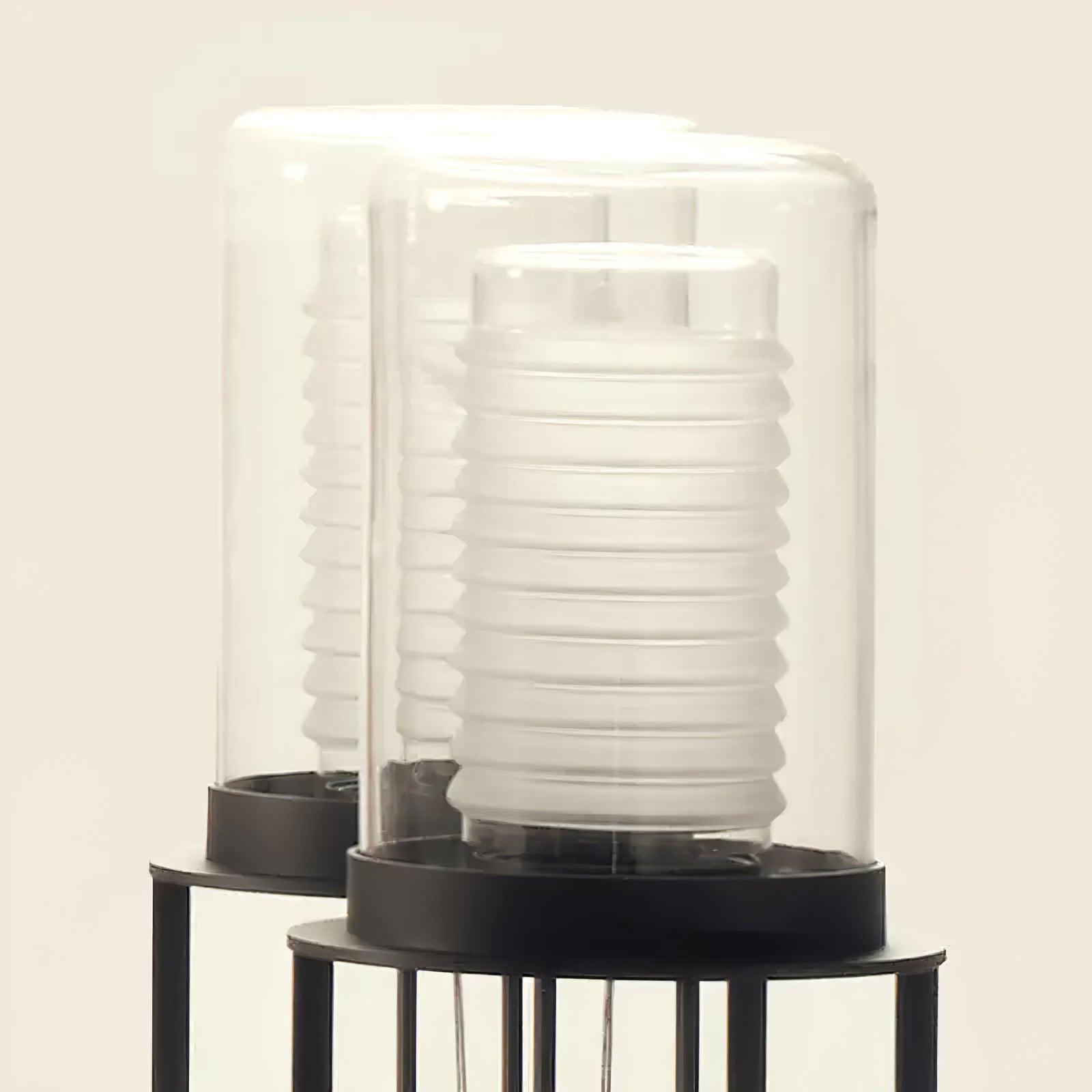 Vega Dual Cylinder Glass Floor Lamp-Neutral Decor