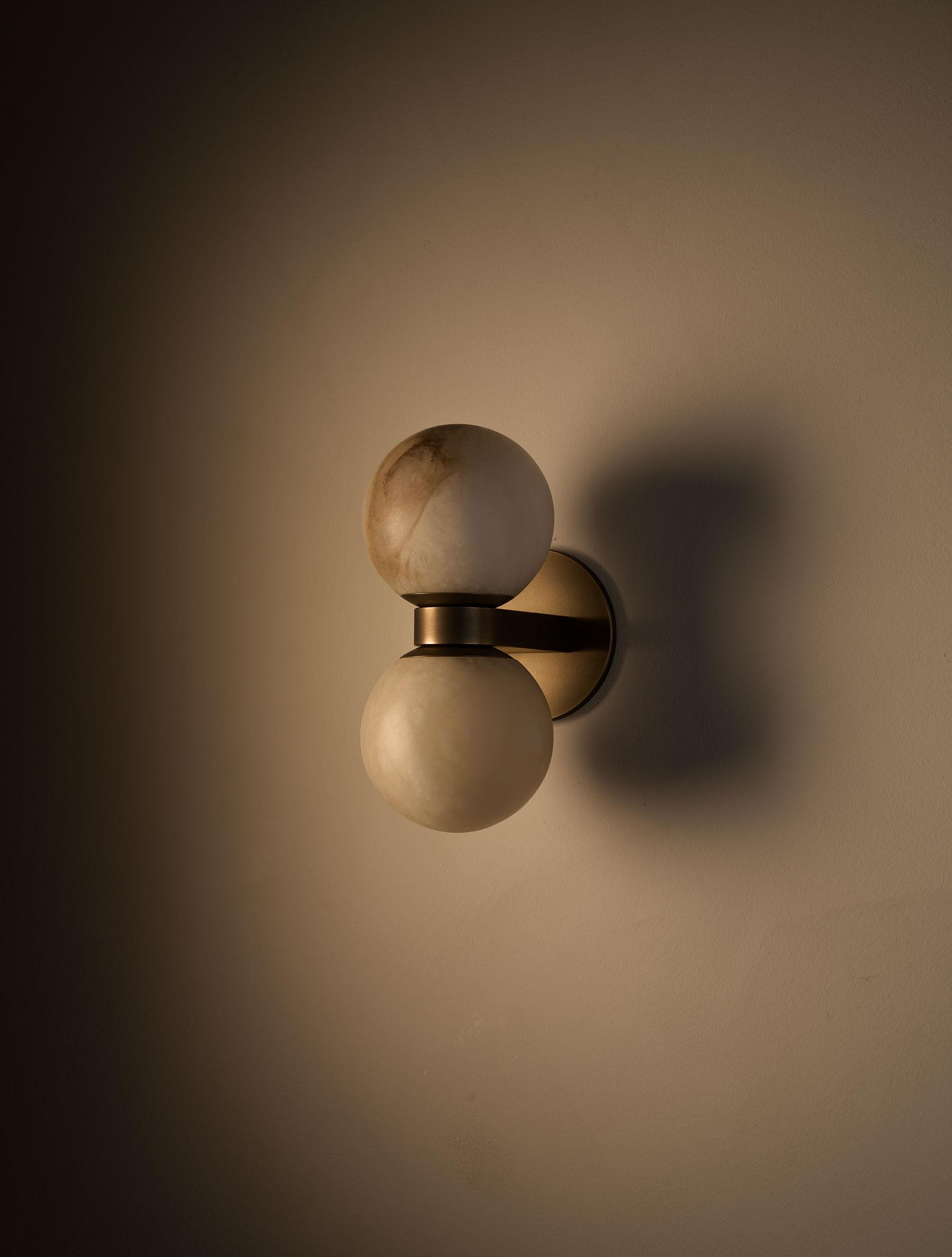 Lush Globe Alabaster Wall Lamp-Neutral Decor
