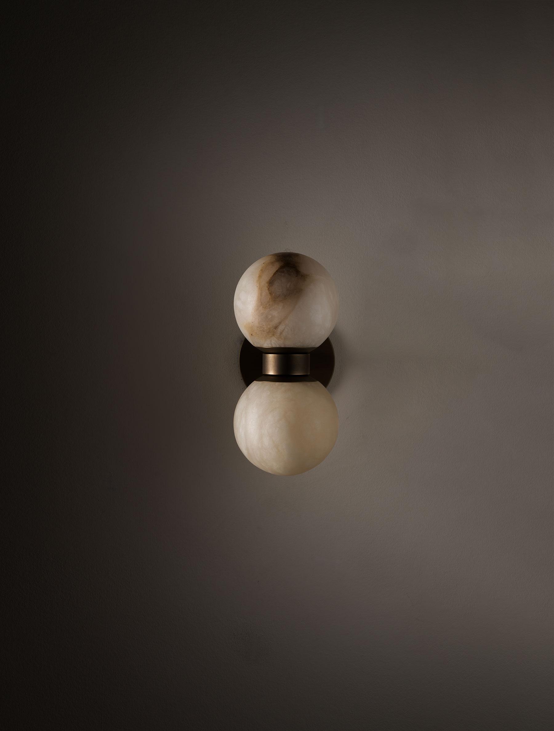 Lush Globe Alabaster Wall Lamp-Neutral Decor