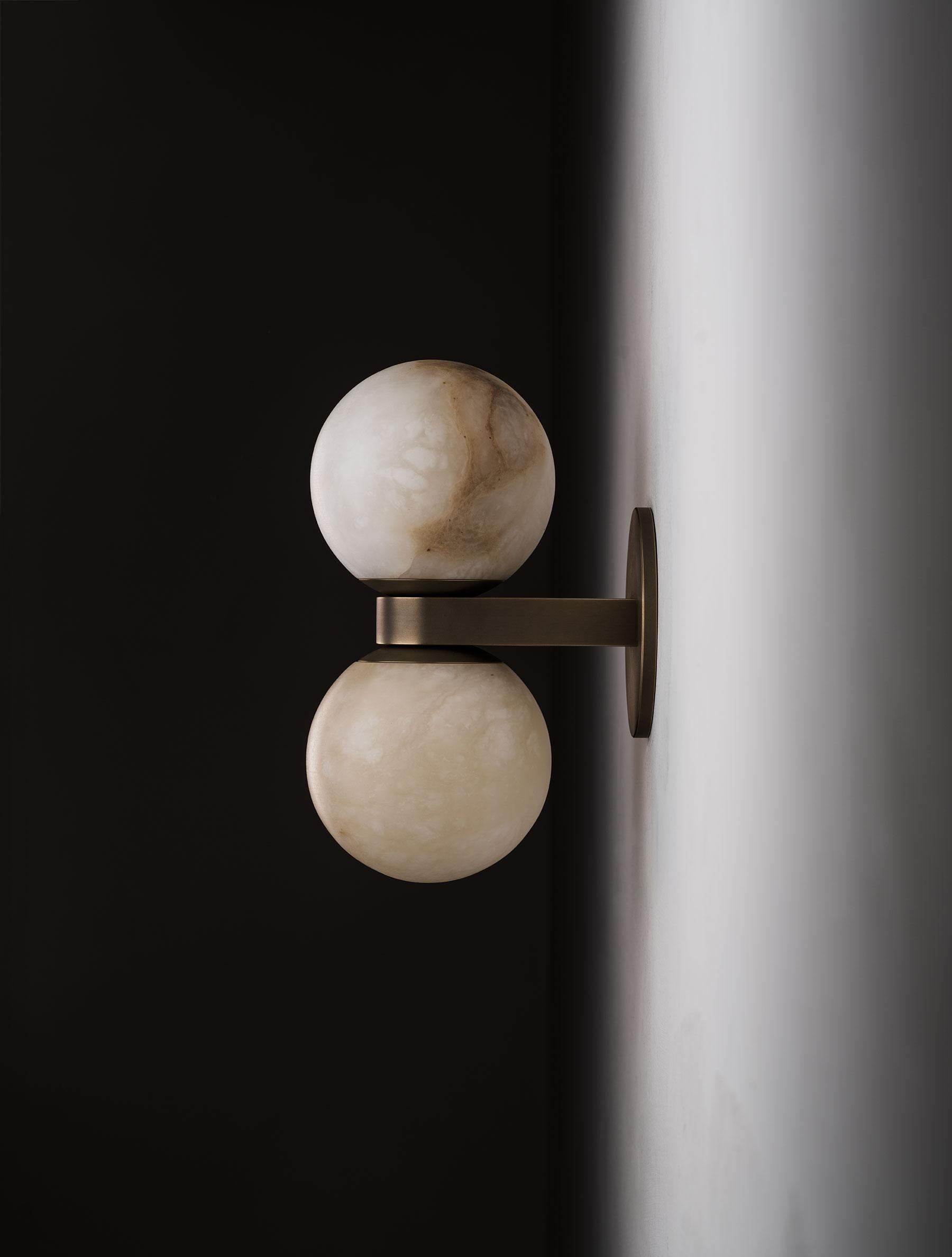 Lush Globe Alabaster Wall Lamp-Neutral Decor