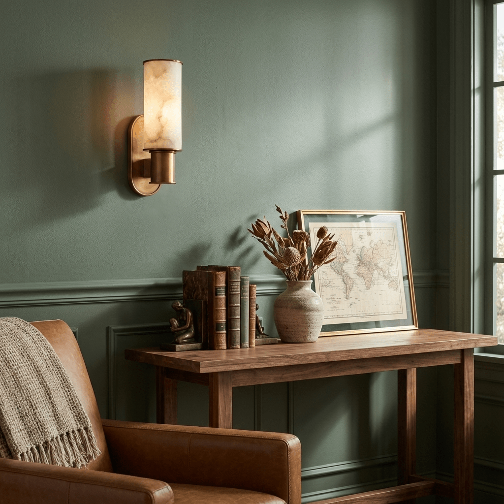 Dualis Alabaster Wall Sconce-Neutral Decor