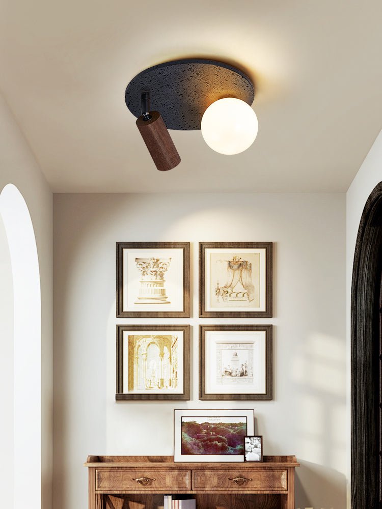 Qule Flexible Black Travertine Ceiling Light-Neutral Decor