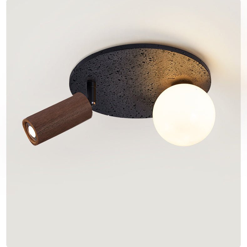 Qule Flexible Black Travertine Ceiling Light-Neutral Decor