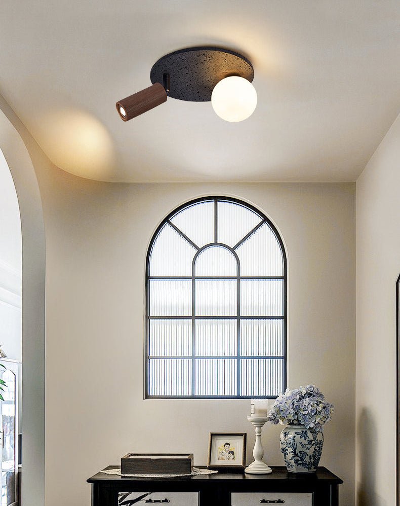 Qule Flexible Black Travertine Ceiling Light-Neutral Decor