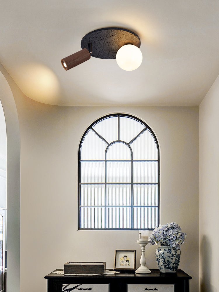 Qule Flexible Black Travertine Ceiling Light-Neutral Decor