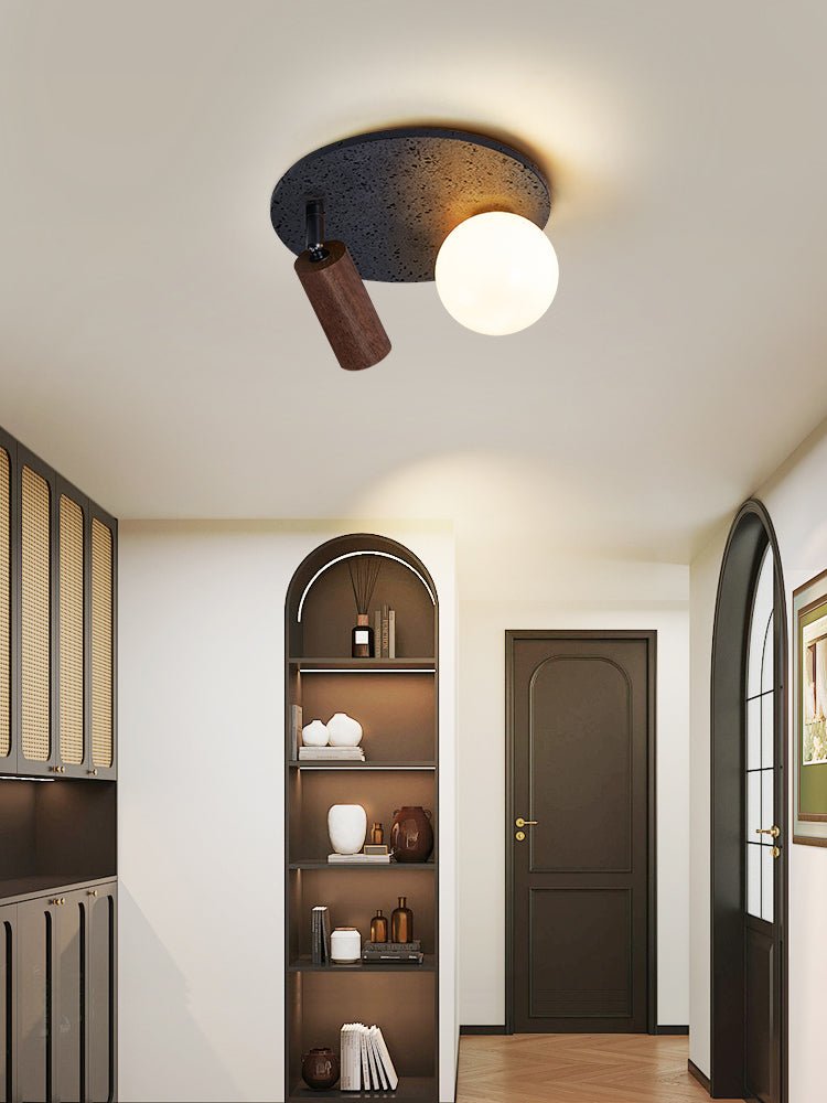 Qule Flexible Black Travertine Ceiling Light-Neutral Decor