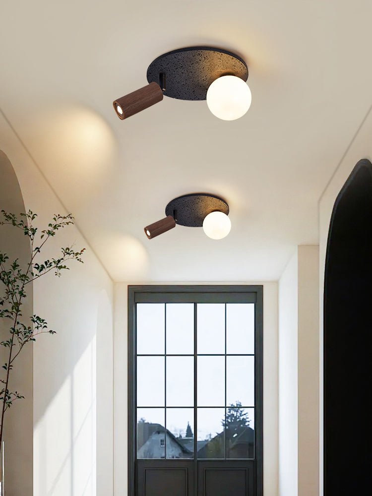 Qule Flexible Black Travertine Ceiling Light-Neutral Decor