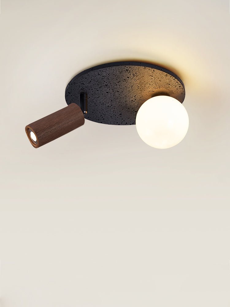 Qule Flexible Black Travertine Ceiling Light-Neutral Decor