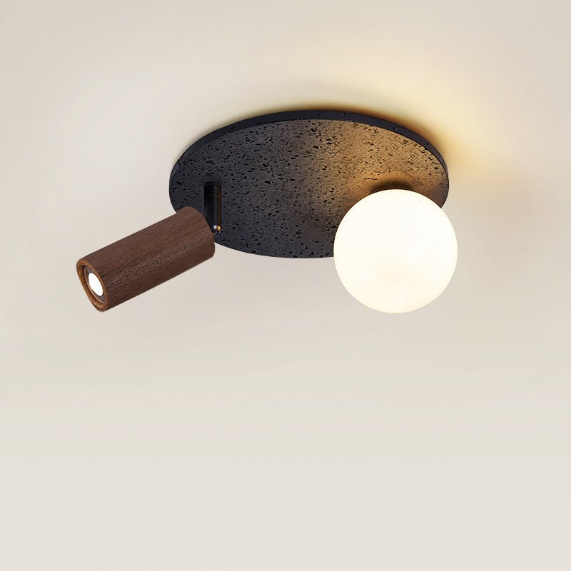 Qule Flexible Black Travertine Ceiling Light-Neutral Decor