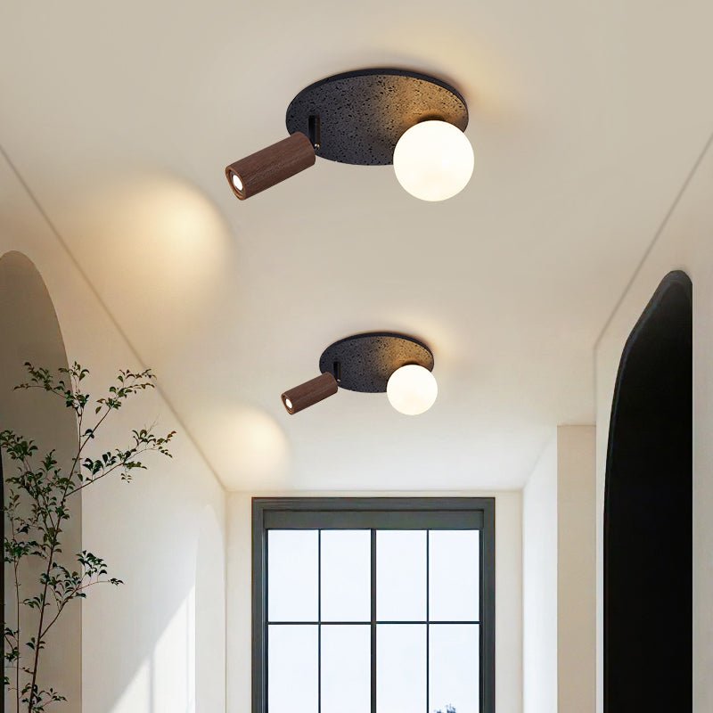 Qule Flexible Black Travertine Ceiling Light-Neutral Decor