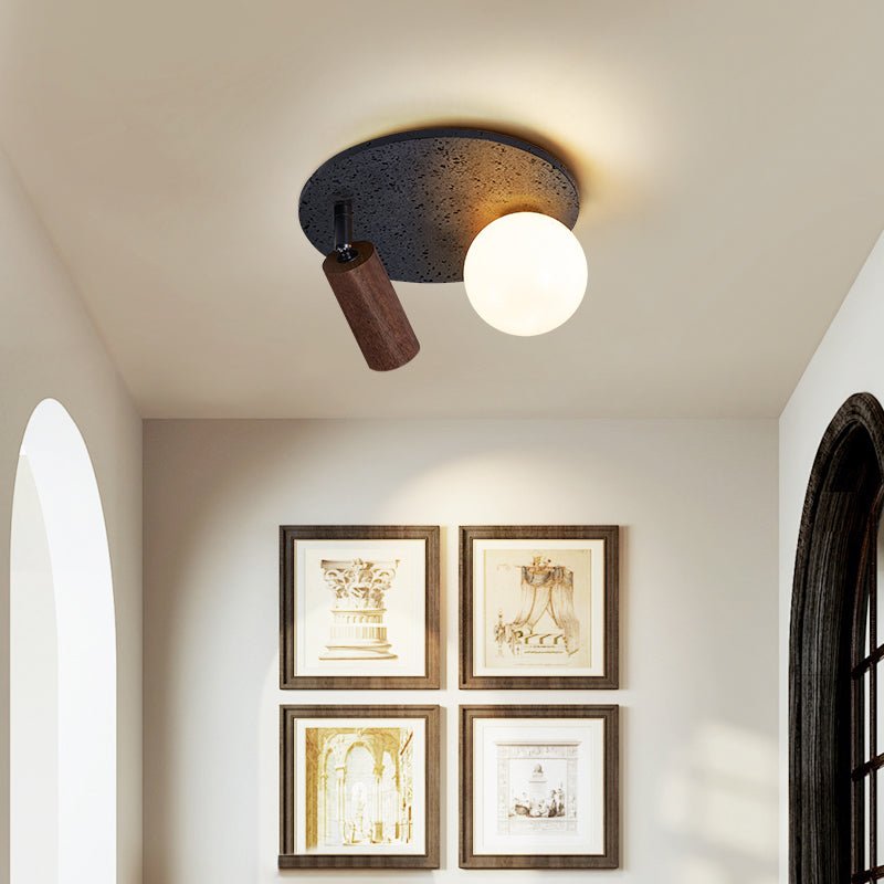 Qule Flexible Black Travertine Ceiling Light-Neutral Decor
