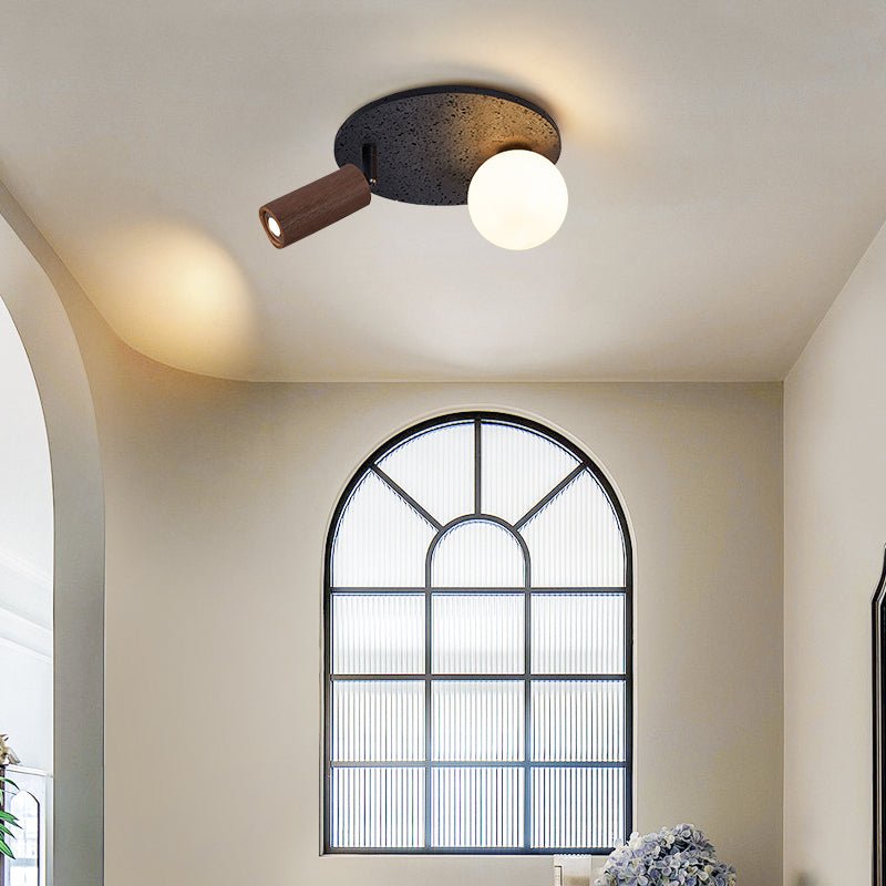 Qule Flexible Black Travertine Ceiling Light-Neutral Decor