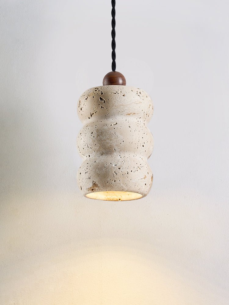 Bors Dune Pebble Yellow Travertine Pendant Light-Neutral Decor
