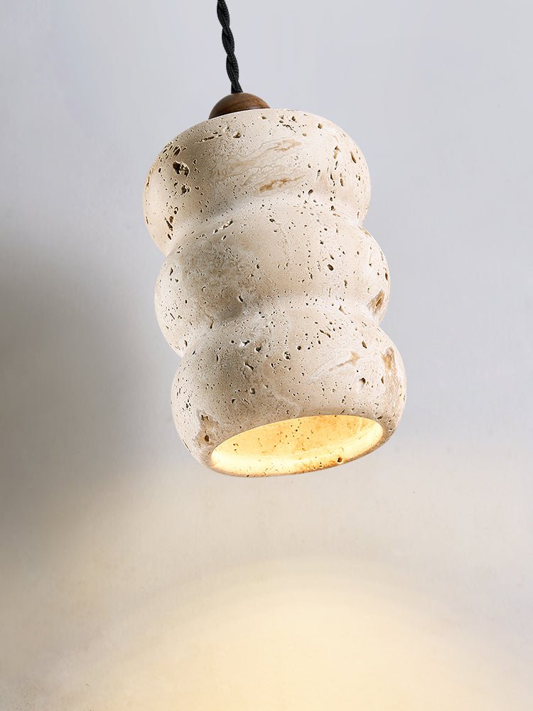 Bors Dune Pebble Yellow Travertine Pendant Light-Neutral Decor