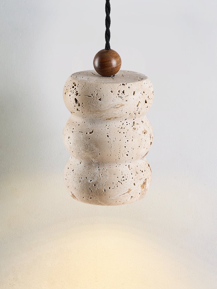 Bors Dune Pebble Yellow Travertine Pendant Light-Neutral Decor