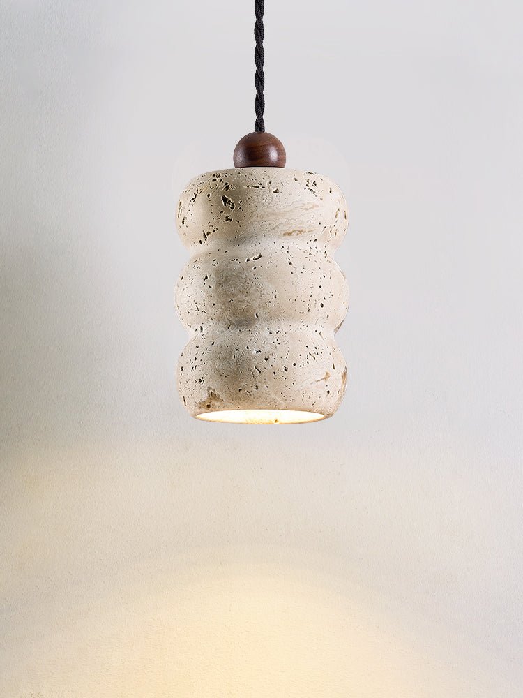 Bors Dune Pebble Yellow Travertine Pendant Light-Neutral Decor