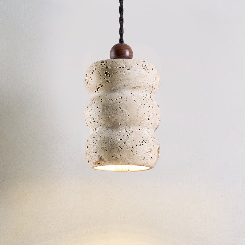 Bors Dune Pebble Yellow Travertine Pendant Light-Neutral Decor