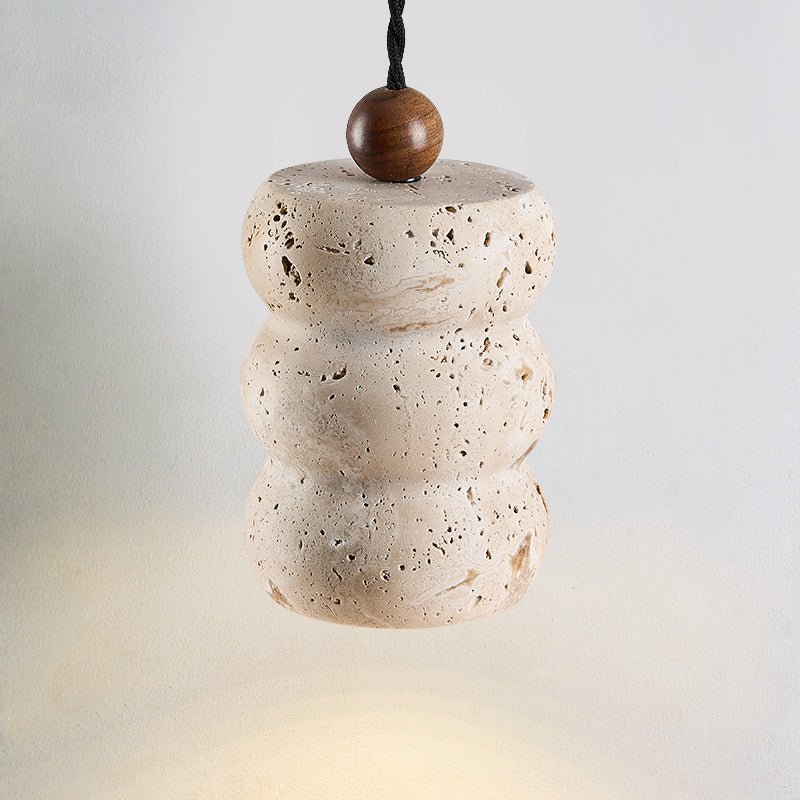 Bors Dune Pebble Yellow Travertine Pendant Light-Neutral Decor