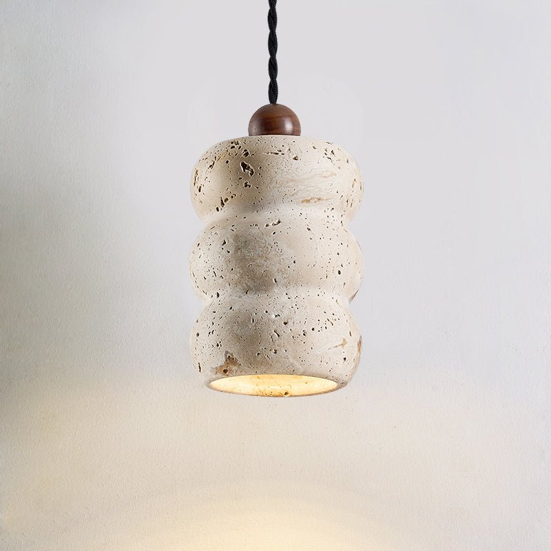 Bors Dune Pebble Yellow Travertine Pendant Light-Neutral Decor