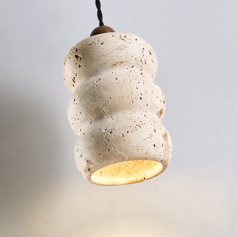 Bors Dune Pebble Yellow Travertine Pendant Light-Neutral Decor