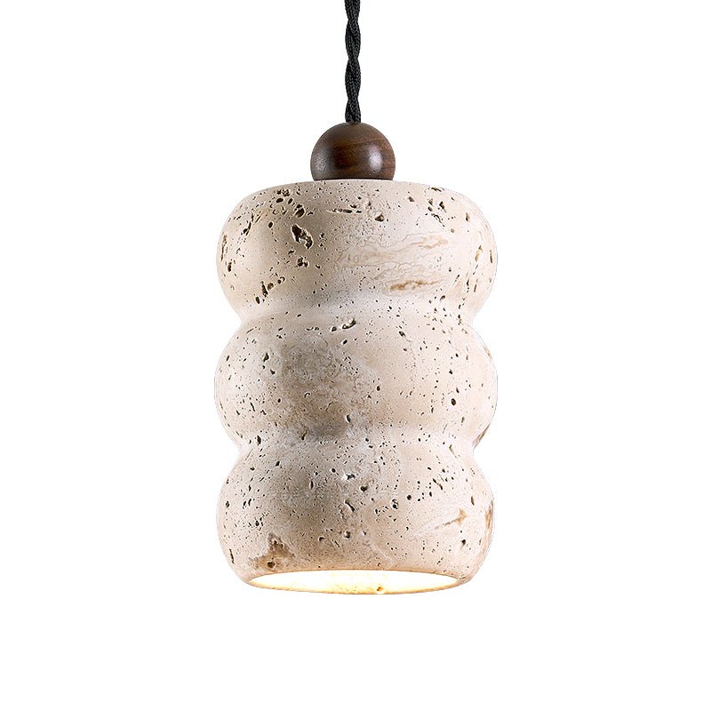 Bors Dune Pebble Yellow Travertine Pendant Light-Neutral Decor