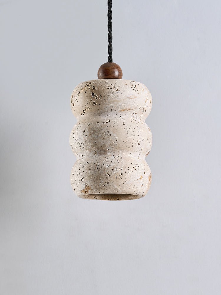 Bors Dune Pebble Yellow Travertine Pendant Light-Neutral Decor