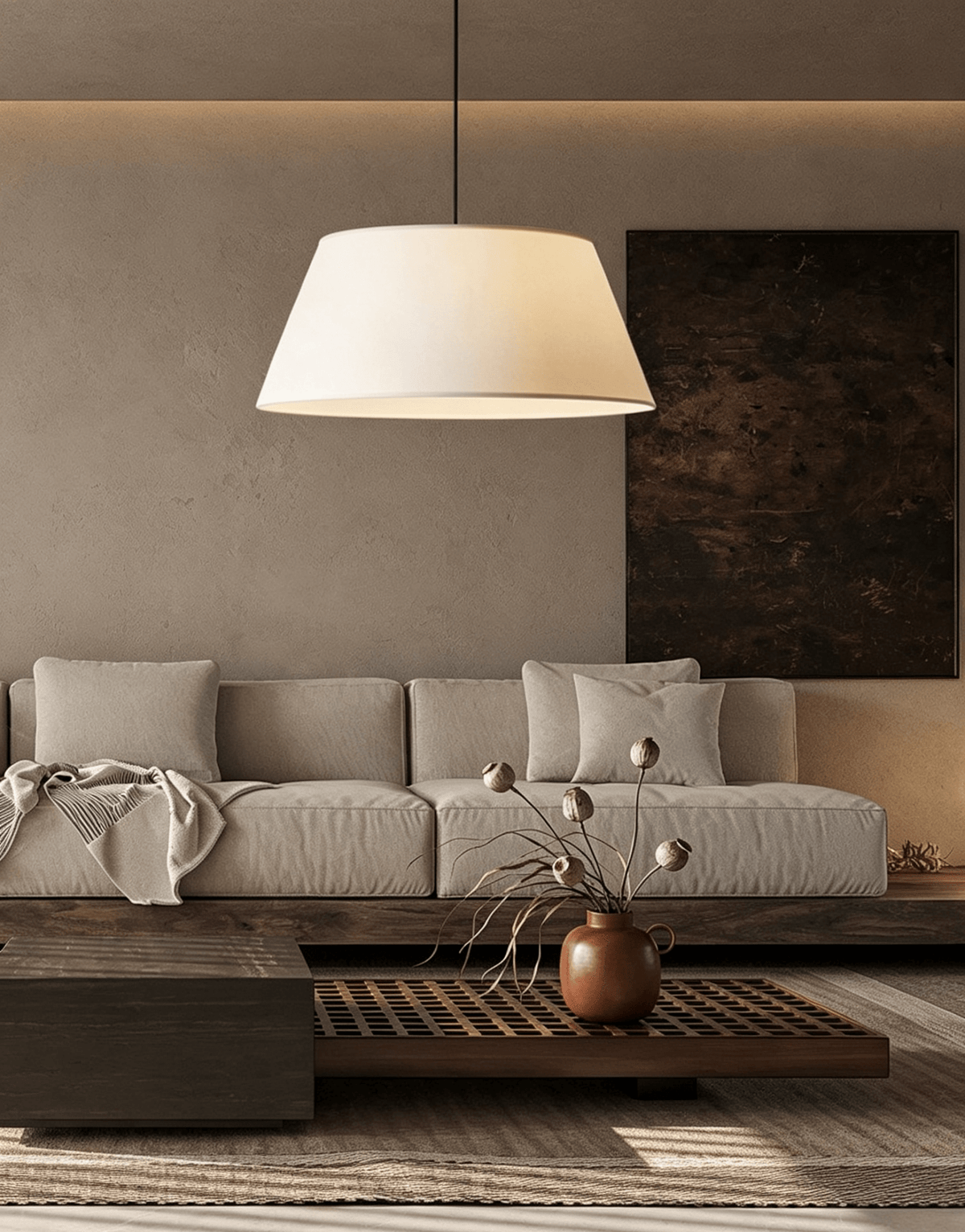 Kestrelwick Tapered Fabric Pendant Light