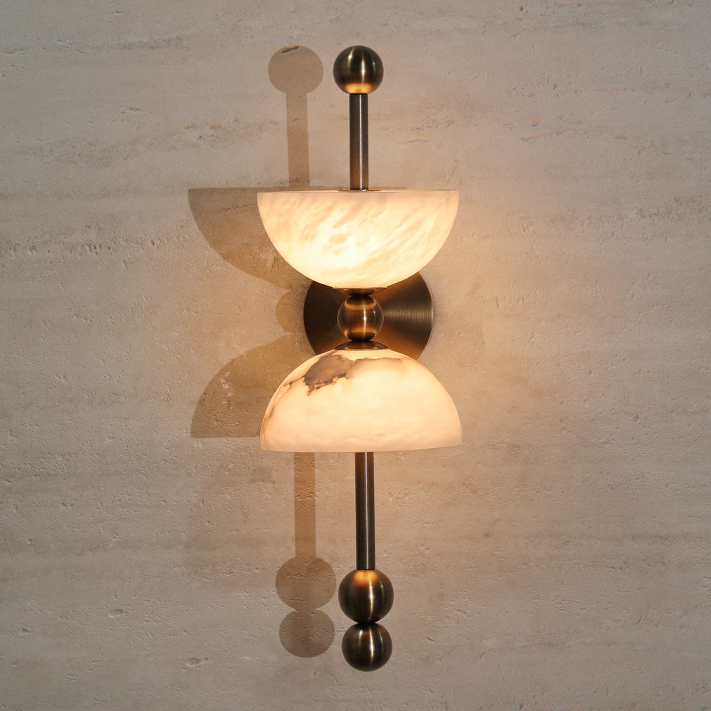 Duo Alabaster Wall Lamp-Neutral Decor