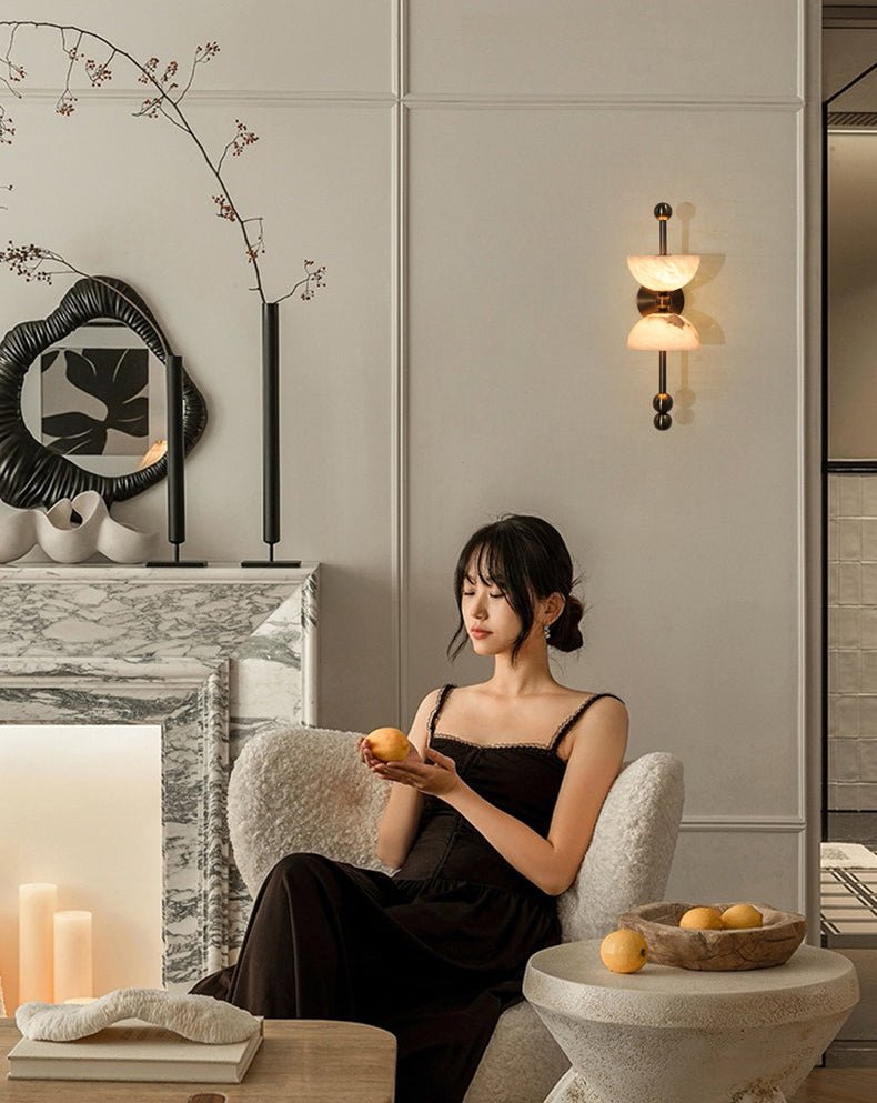 Duo Alabaster Wall Lamp-Neutral Decor