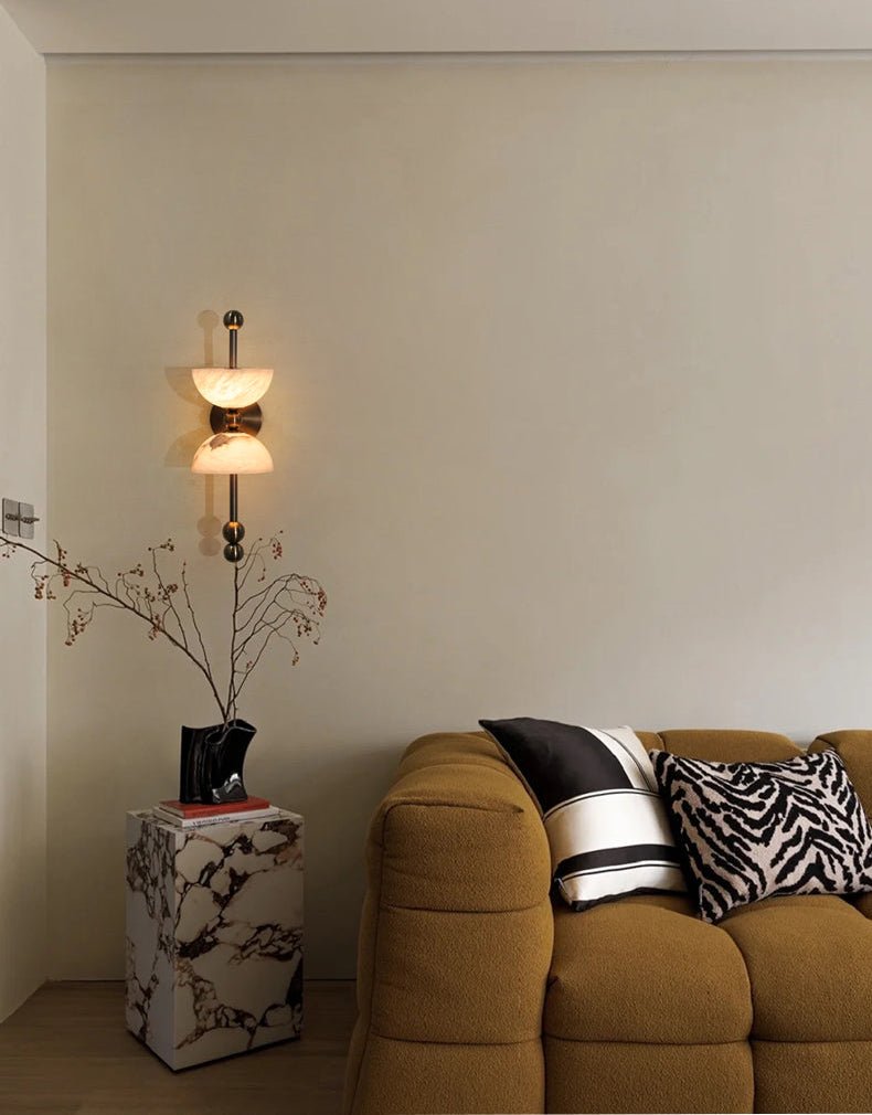 Duo Alabaster Wall Lamp-Neutral Decor