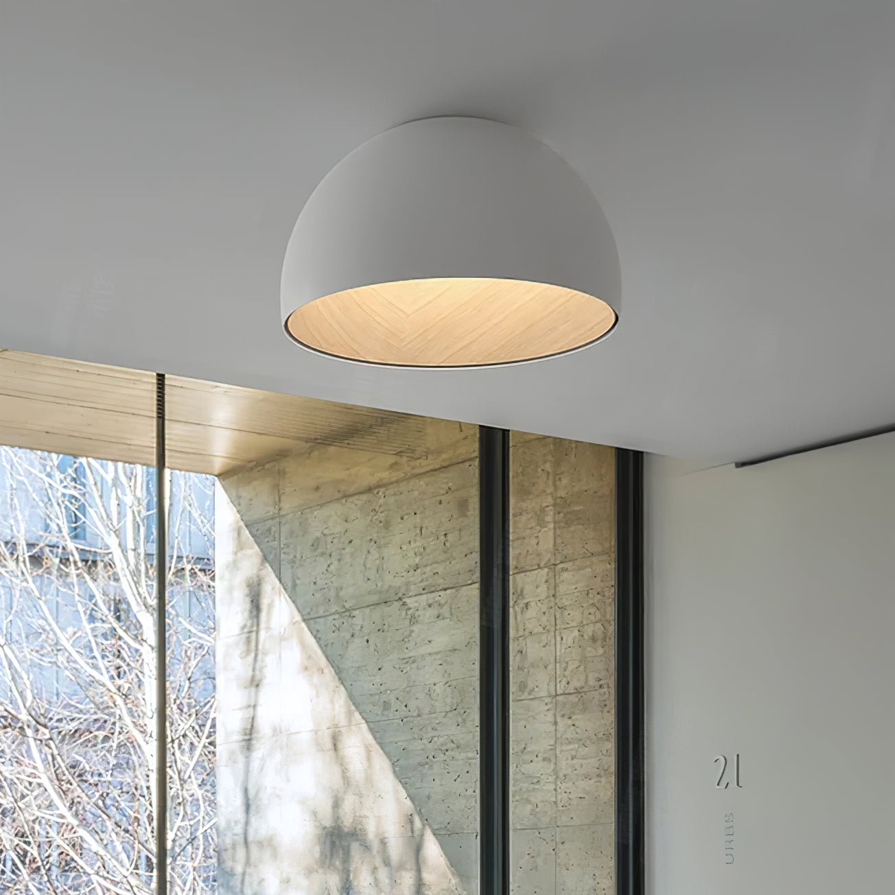 Coda Ceiling Lamp Dome Wood Minimalist-Neutral Decor