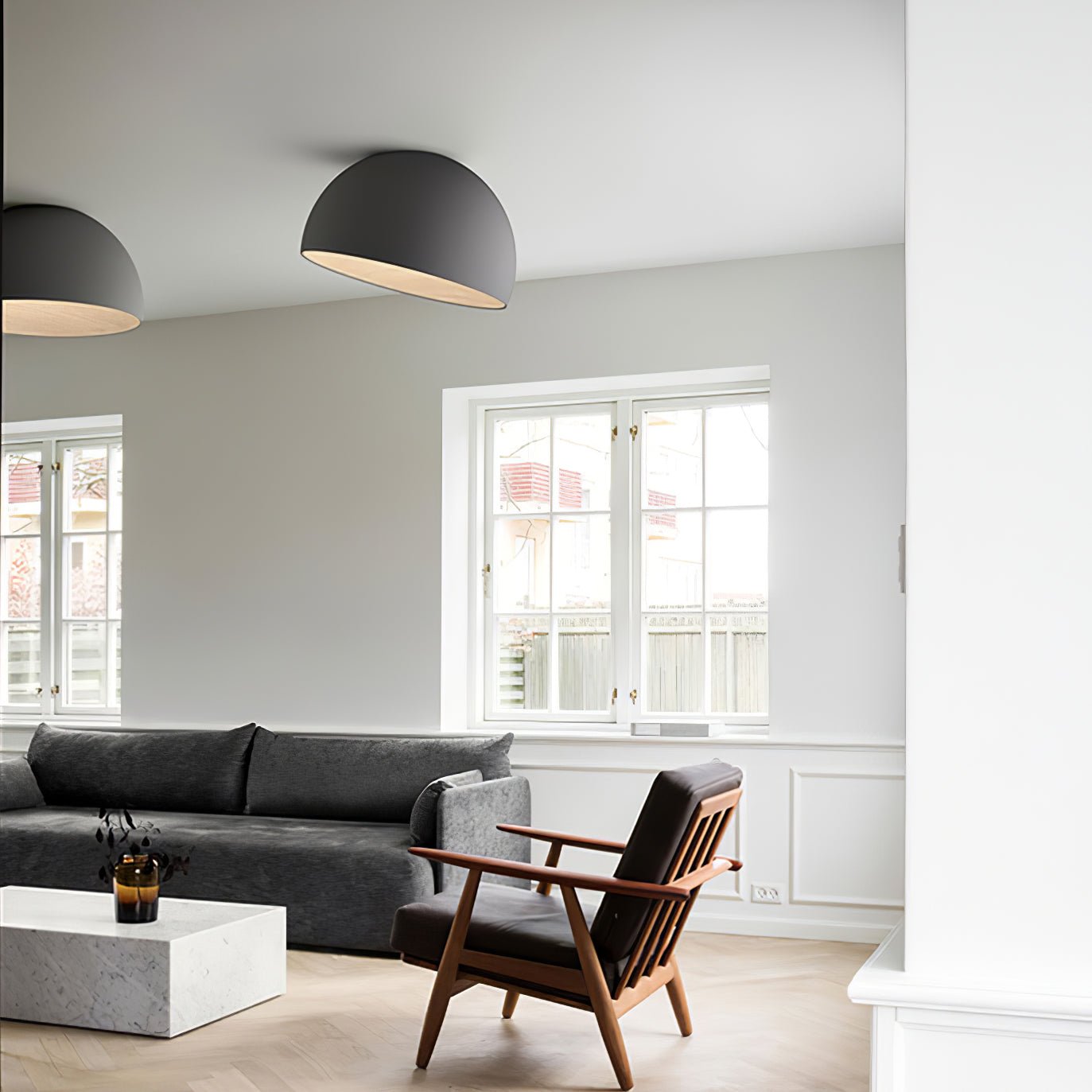 Coda Ceiling Lamp Dome Wood Minimalist-Neutral Decor