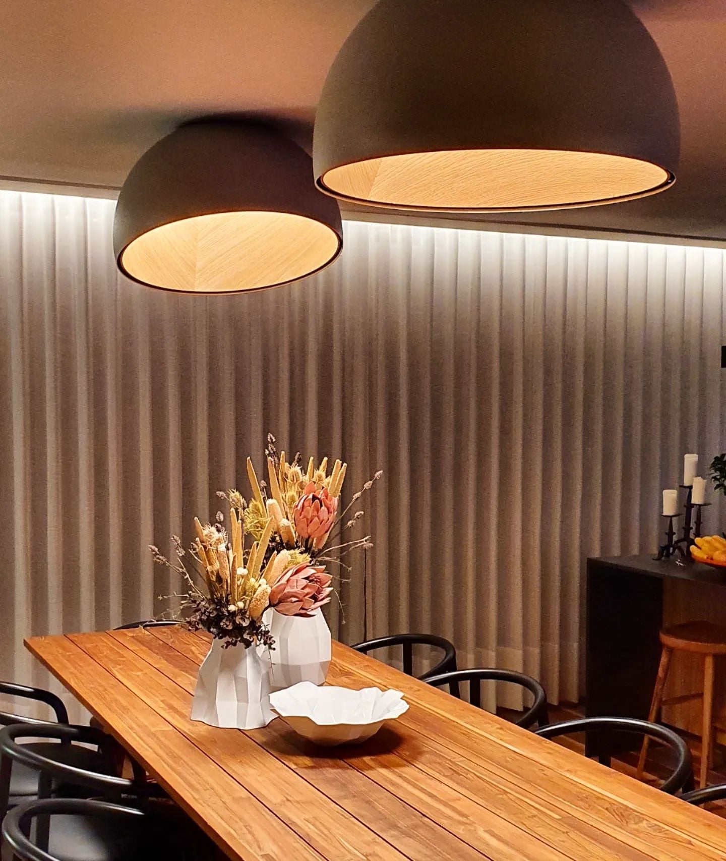 Coda Ceiling Lamp Dome Wood Minimalist-Neutral Decor