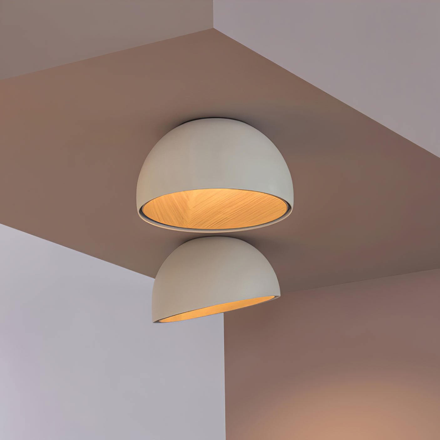 Coda Ceiling Lamp Dome Wood Minimalist-Neutral Decor