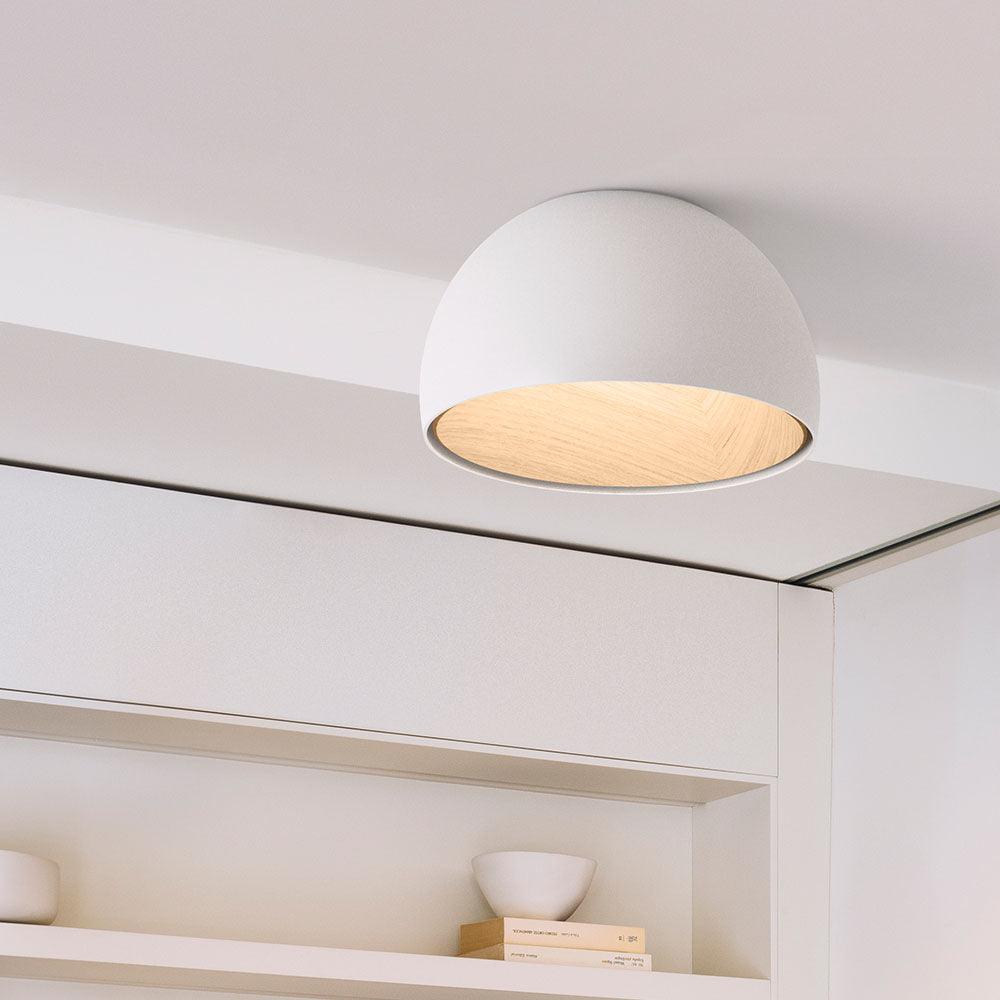 Ceiling Lamp Dome Wood Interior Warm