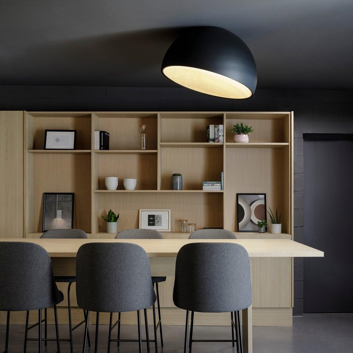 Ceiling Lamp Dome Wood Interior Warm