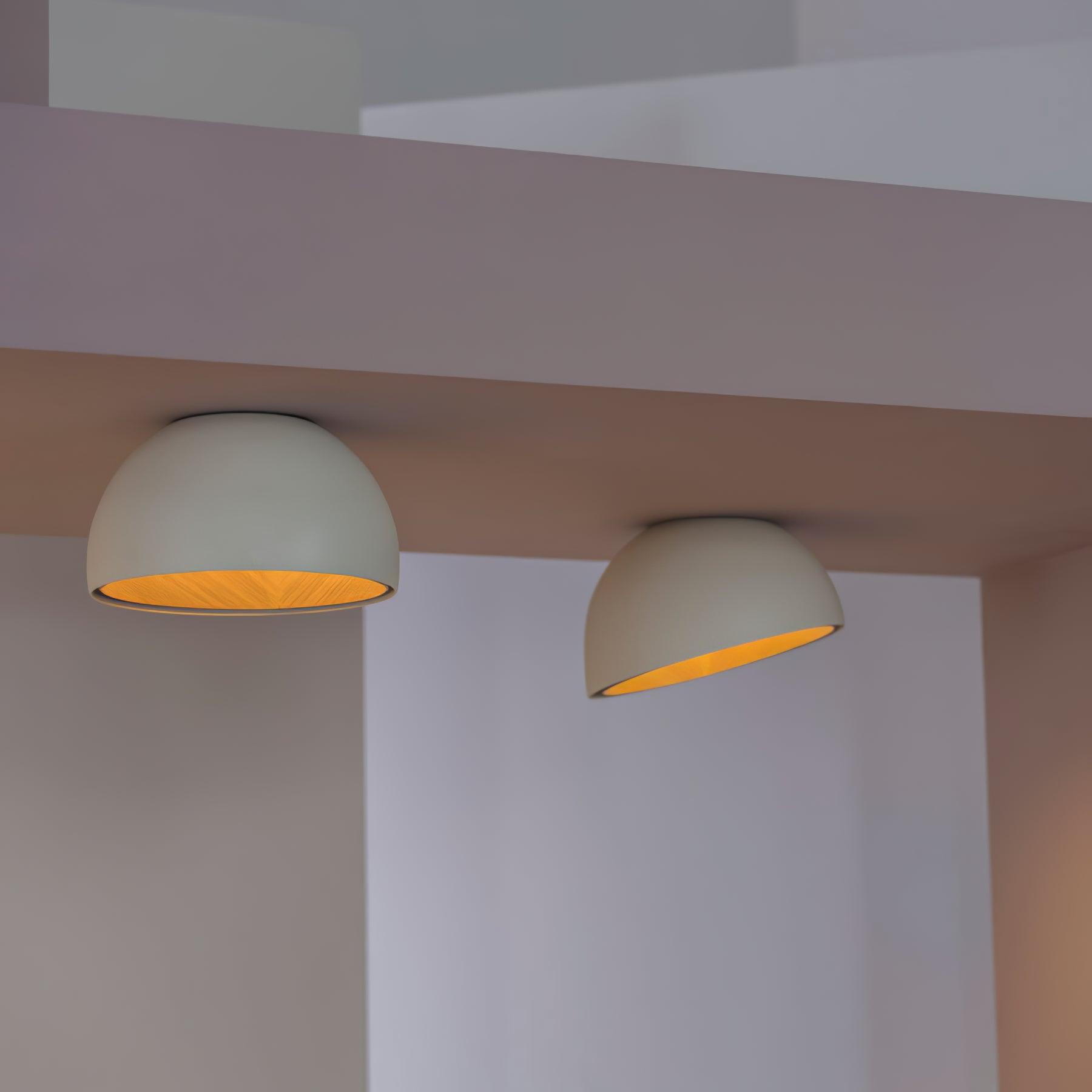Ceiling Lamp Dome Wood Interior Warm