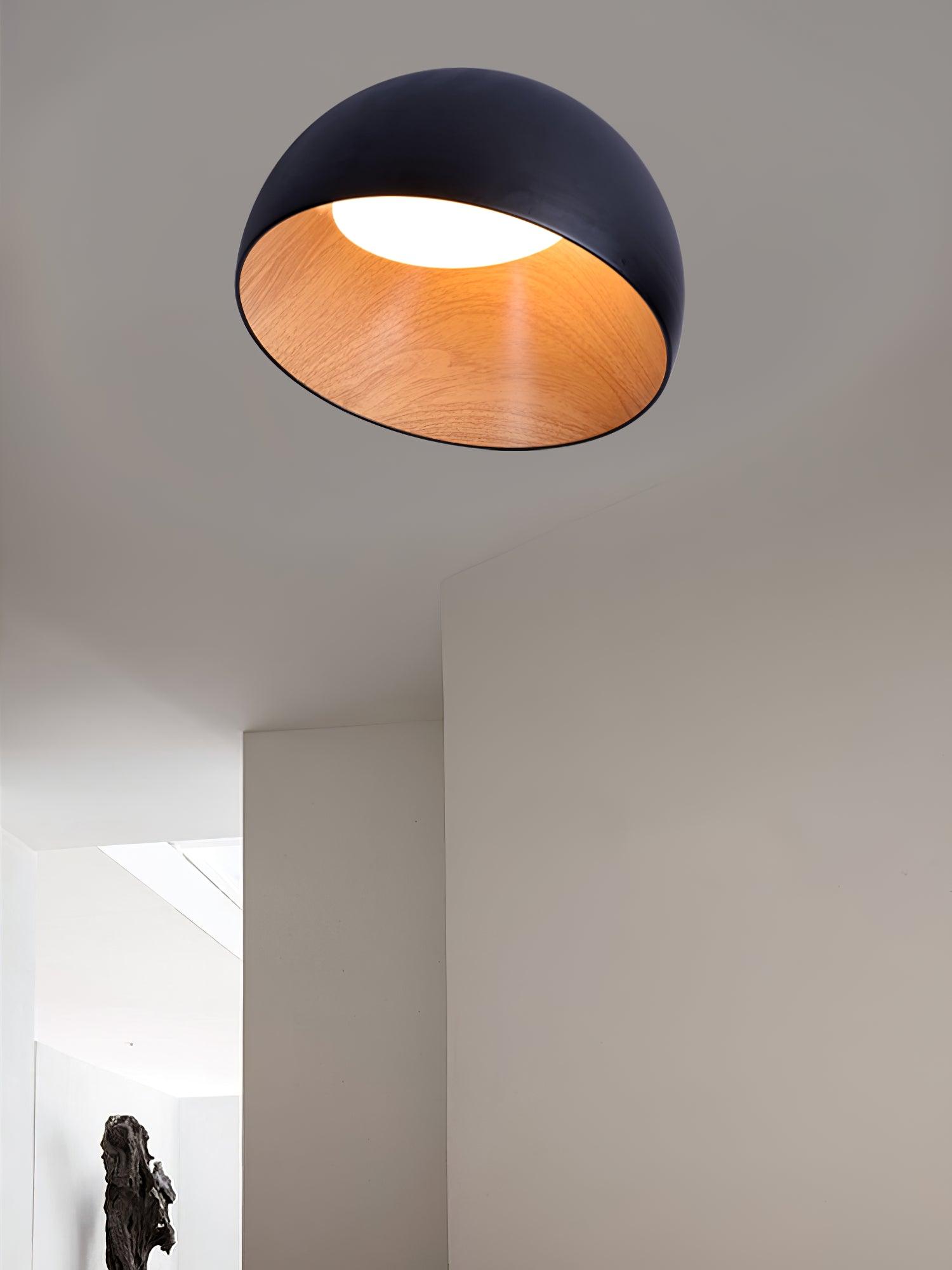 Ceiling Lamp Dome Wood Interior Warm