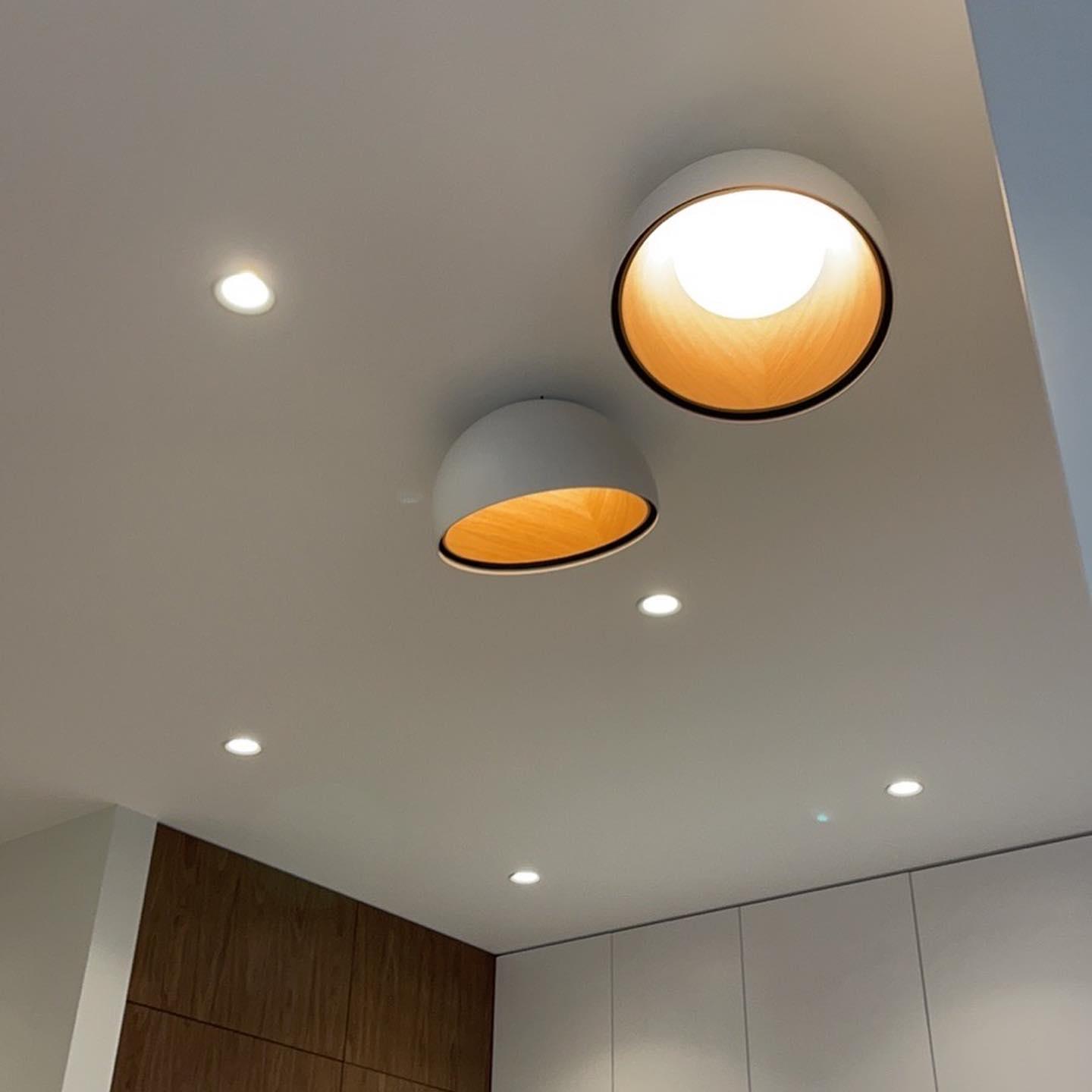 Ceiling Lamp Dome Wood Interior Warm