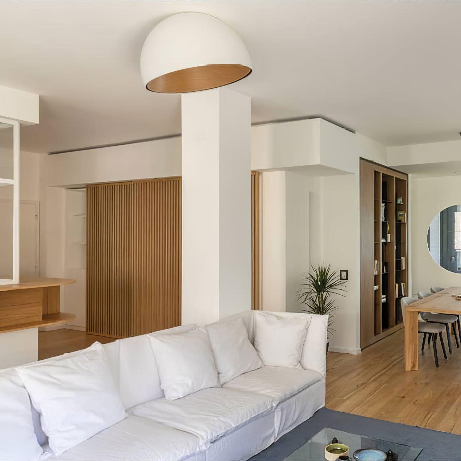 Ceiling Lamp Dome Wood Interior Warm
