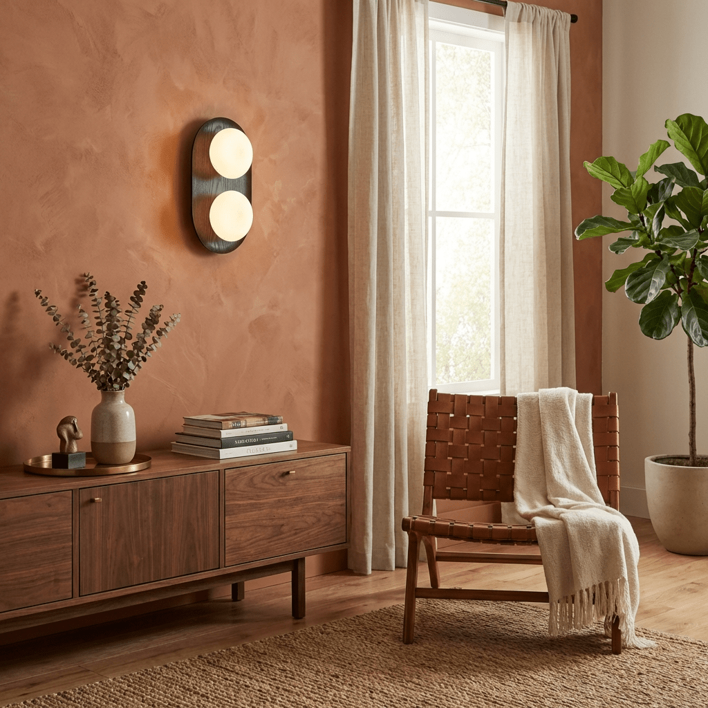 Duo Orb Wood Wall Lamp-Neutral Decor