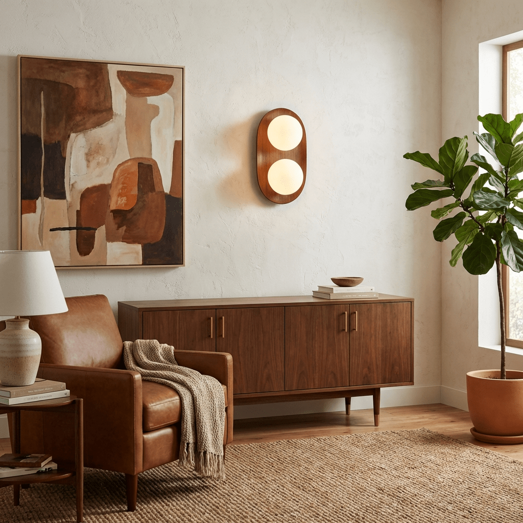 Duo Orb Wood Wall Lamp-Neutral Decor