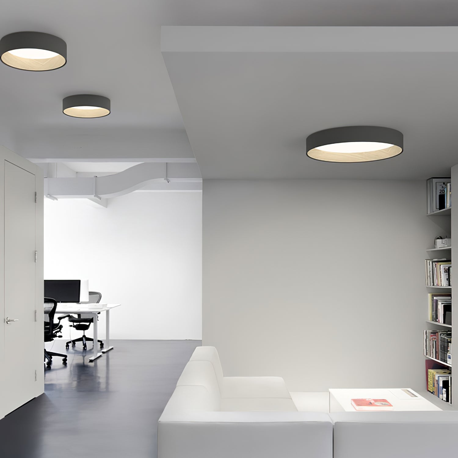 Denvir Modern Minimalist Round Ceiling Lamp-Neutral Decor