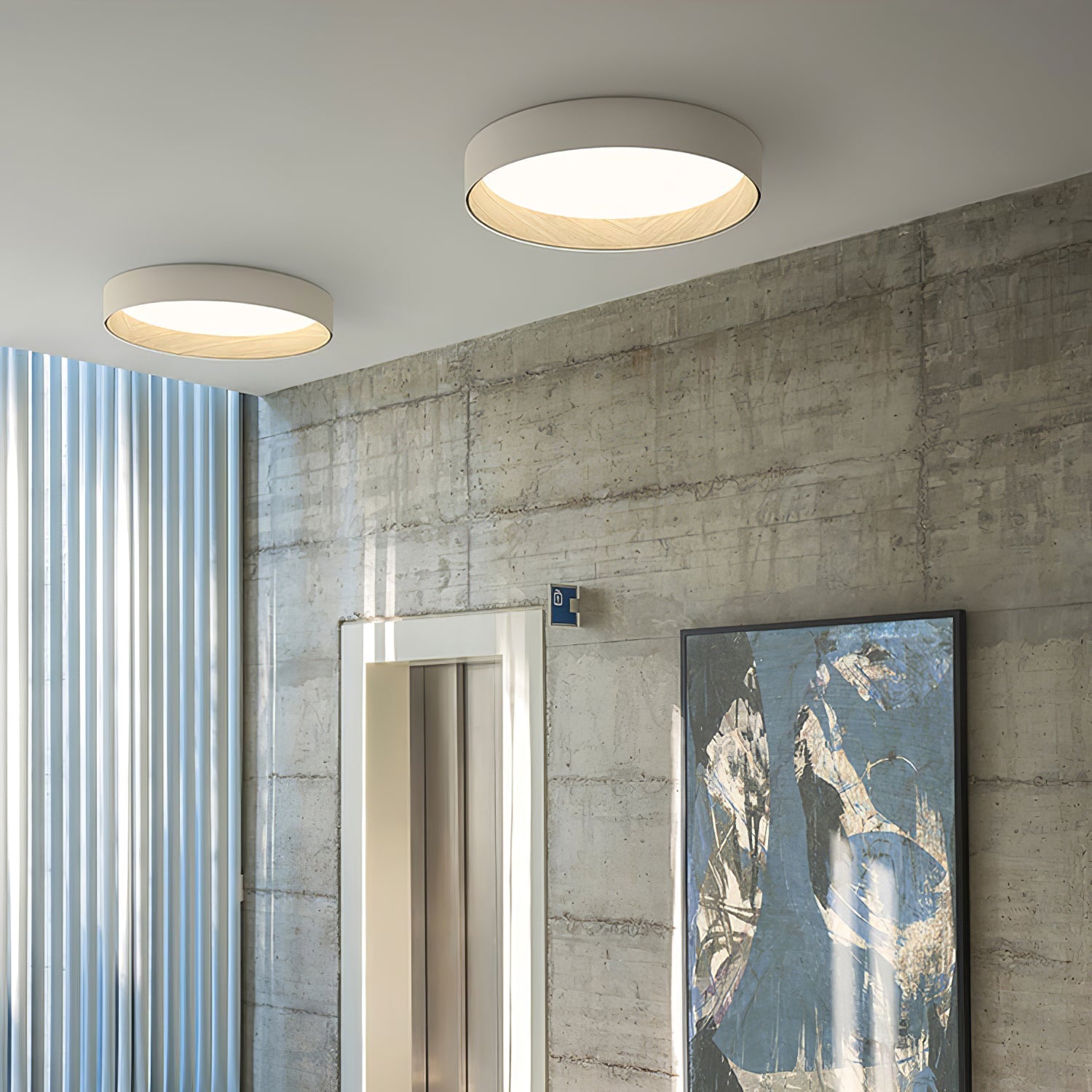 Denvir Modern Minimalist Round Ceiling Lamp-Neutral Decor